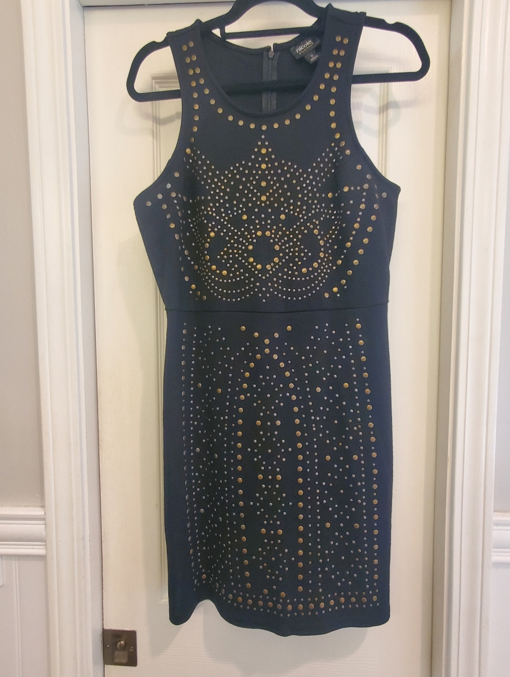 Nicole By Nicole Miller Studded Sleeveless Sheath Dress Size M